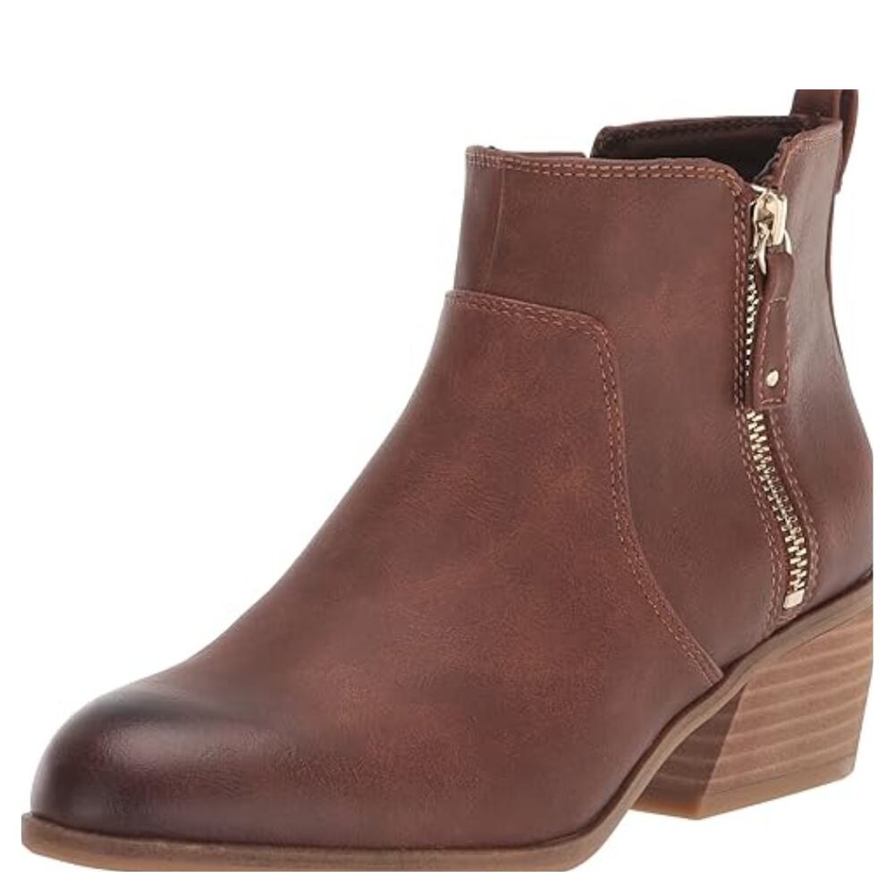 NEW Dr. Scholl's Women's Lawless Ankle Booties Copper Brown Faux Leather Sz 6M